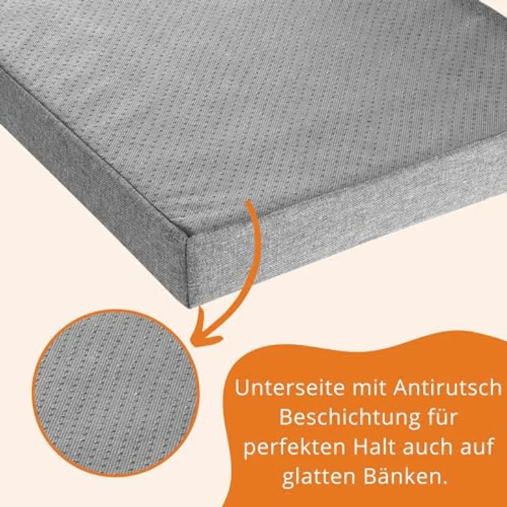 sleepling Bankauflage Bankkissen, Bezug abnehmbar, Anti-Rutsch Unterseite – Bild 4
