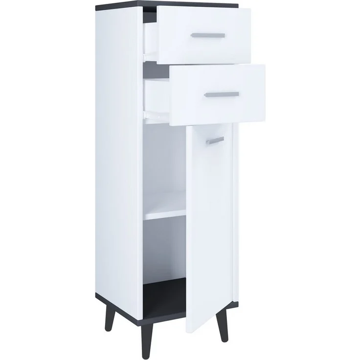 VCM Kommode & Sideboard Dalosa 918180 Weiß / Anthrazit H. 97 x B. 32 x T. 28 cm – Bild 2