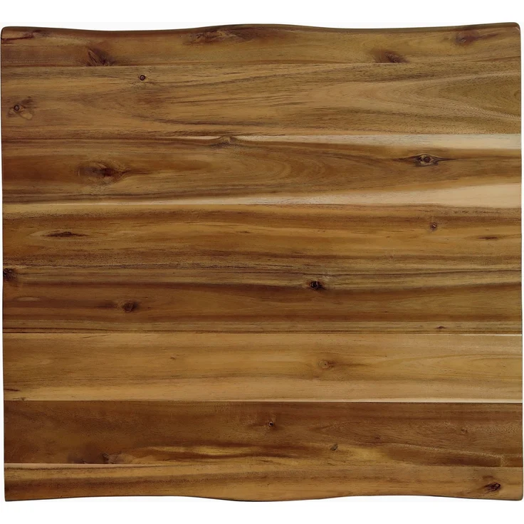 Bistrotisch Baumkante massiv 70 x 70 cm Akazie honigfarben Säulengestell schwarz IRIS 169367672 – Bild 4
