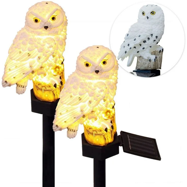 Casativo LED Solarleuchte LED Solar-Eule wetterfest – Gartenleuchte mit Dämmerungssensor, ntegrierter Akku – Bild 2