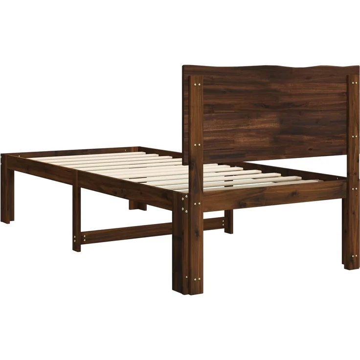 vidaXL Einzelbettgestell mit Kopfteil ROSTOCK Dunkelbraun 100 x 200 cm 903416 – Bild 6