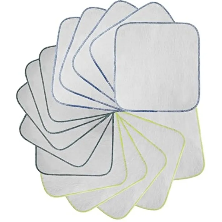 Montegoni Waschhandschuh Flanellwaschlappen aus Bio-Baumwolle-15 Stück 21cm x21cm, (Mehrweg Baby Waschlappen als Ersatz für Feuchttücher, 15-St), Kleine waschbare mini Baumwolltücher