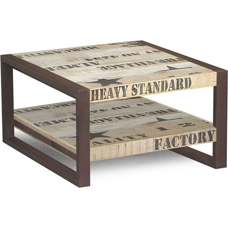 Couchtisch Mango 60x60x40 natur bedruckt FACTORY #125 – Bild 2