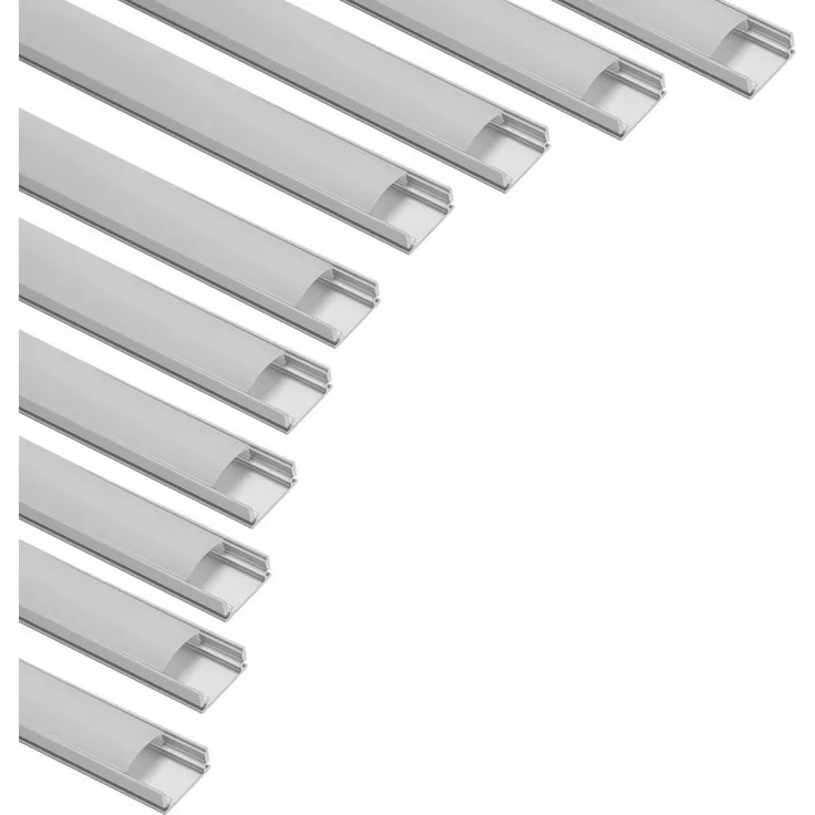 Clanmacy LED-Stripe-Profil 10x 1m LED Aluminium Profil LED Strip Schiene