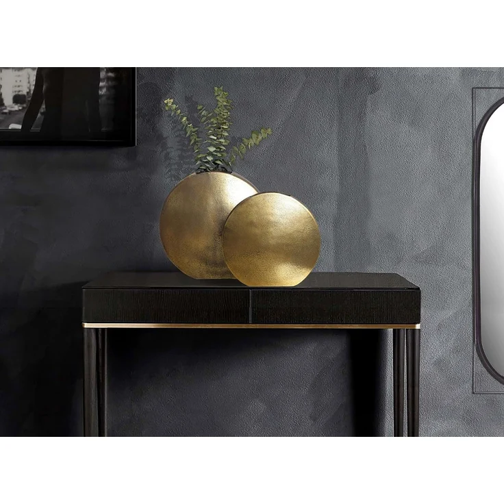 Deko Vase 2er Set Aluminium Gold Blumenvase Modern – Bild 3