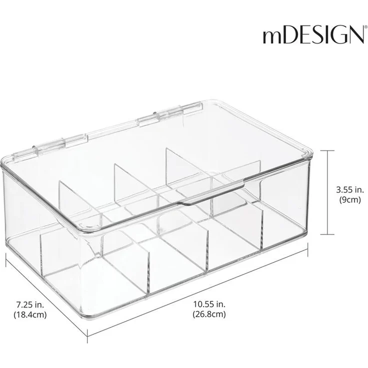 Aufbewahrungsbox Tee Kaffee Gewürze Küche Organizer 8 Fächer mDesign transparant – Bild 4