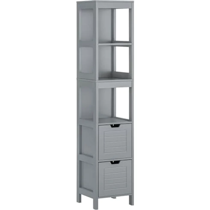 osoltus Badschrank Hochschrank Badregal Hampton 144 cm Grau – Bild 4