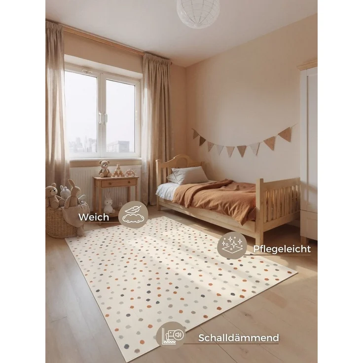 HANSE Home Kinderteppich Konfetti, rechteckig, Höhe: 10 mm, Pflegeleicht, Weich, Kinderzimmer, Spielteppich, Spielunterlage – Bild 2