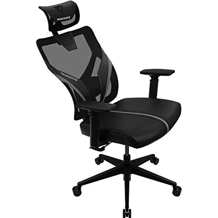 ThunderX3 YAMA 1, Ergonomischer Gaming-Stuhl mit Mesh-Bezug, höhenverstellbaren Armlehnen, bis 150 kg belastbar, schwarz/schwarz – Bild 8