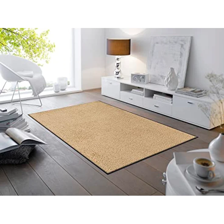 wash+dry Flachwebeteppich Sahara, rechteckig 120x180 cm, Uni, Oeko-Tex® Standard 100, waschbar, Made in EU – Bild 2