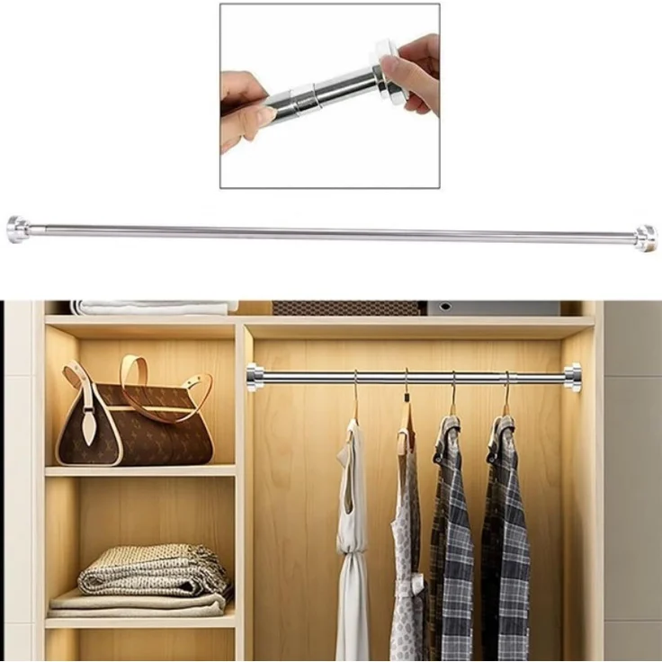 BAYLI Duschvorhangstange 50 cm Duschvorhangstange ohne Bohren verstellbar von 55 cm bis 85 cm – Bild 6