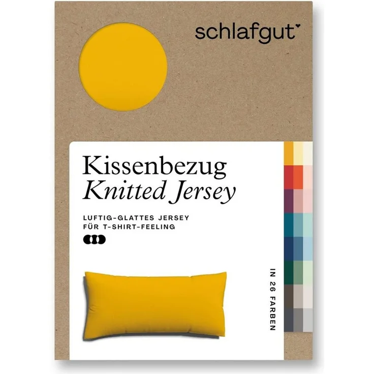 Schlafgut Kissenbezug Knitted Jersey aus Bio-Baumwolle mit Elasthan, bügelfrei, (1 Stück), besonders fein gestrickt, Kissenhülle mit farbigem Reißverschluss
