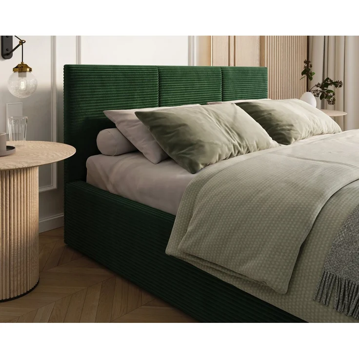 thematys Polsterbett mit Bettkasten & Lattenrost – Stauraumbett Cord 90x200cm, ohne Matratze, Grün, Art.-Nr. S05EG0T8VZC – Bild 4