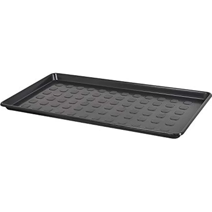 Kreher XL Mehrzweckablage, Schuhablage aus robustem Kunststoff in Schwarz, rechteckig, ca. 75,5 x 38 x 3 cm, abwaschbar und witterungsbeständig – Bild 1