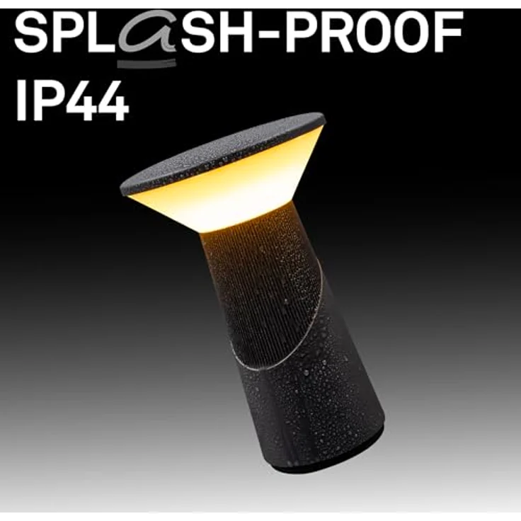 BRILONER - Pilia LED Tischlampe kabellos IP44 mit Touch, dimmbar, warmweißes Licht, Tischlampe Akku, Nachttischlampe, Leselampe, LED Lampe, German Design Award Winner 2026, 15x24 cm, Anthrazit – Bild 6