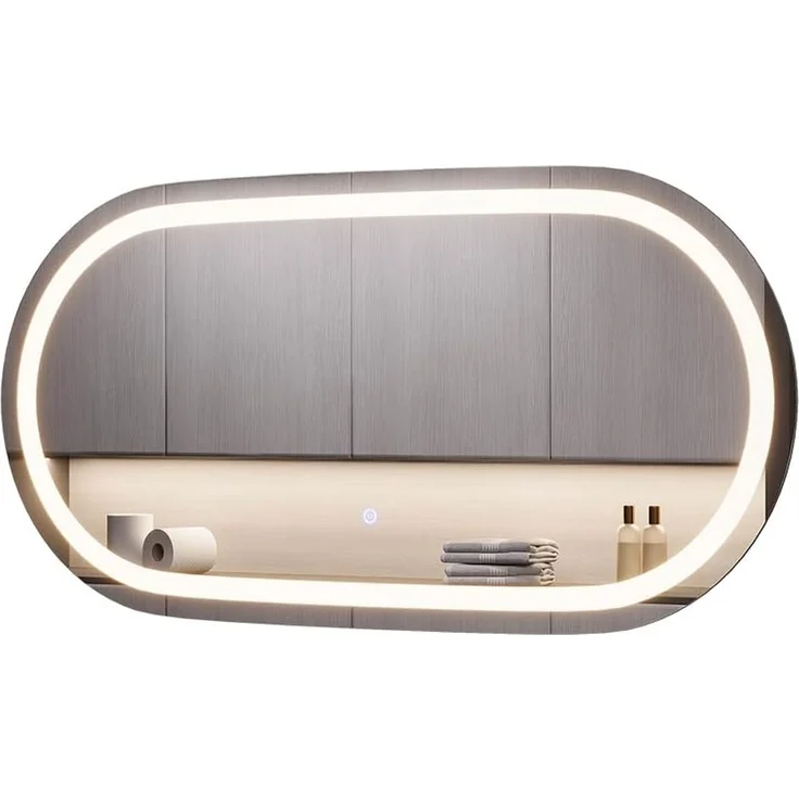 Badezimmerspiegel Miral Glas 100 x 50 cm mit Frontlight Beleuchtung Vicco – Bild 6