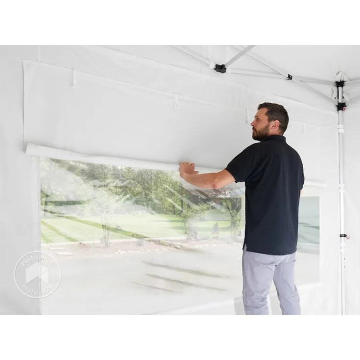 3x4,5 m Faltpavillon PROFESSIONAL Alu 40mm, Seitenteile mit Panoramafenstern, creme – Bild 7