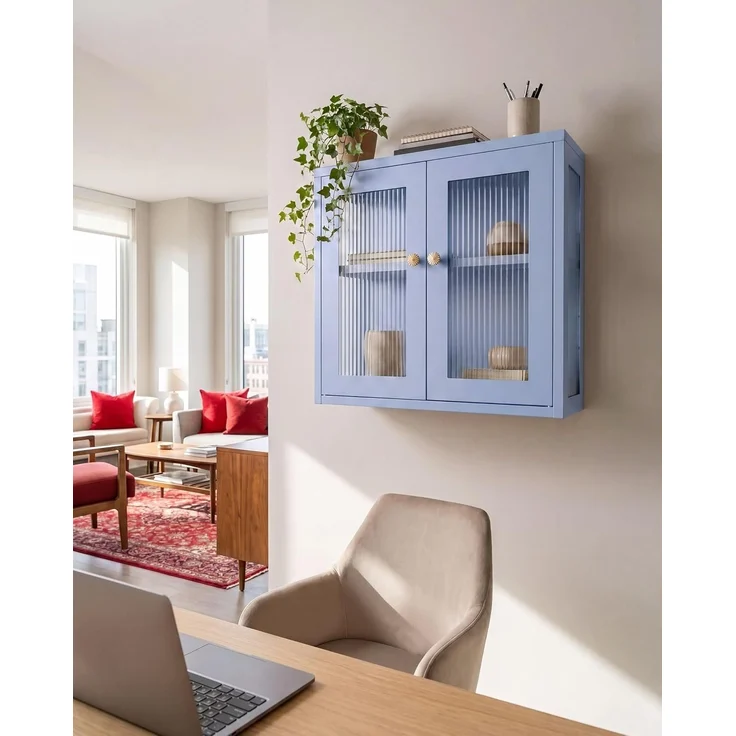Wandschrank HARLYN 60 cm Metall Blau – Bild 2