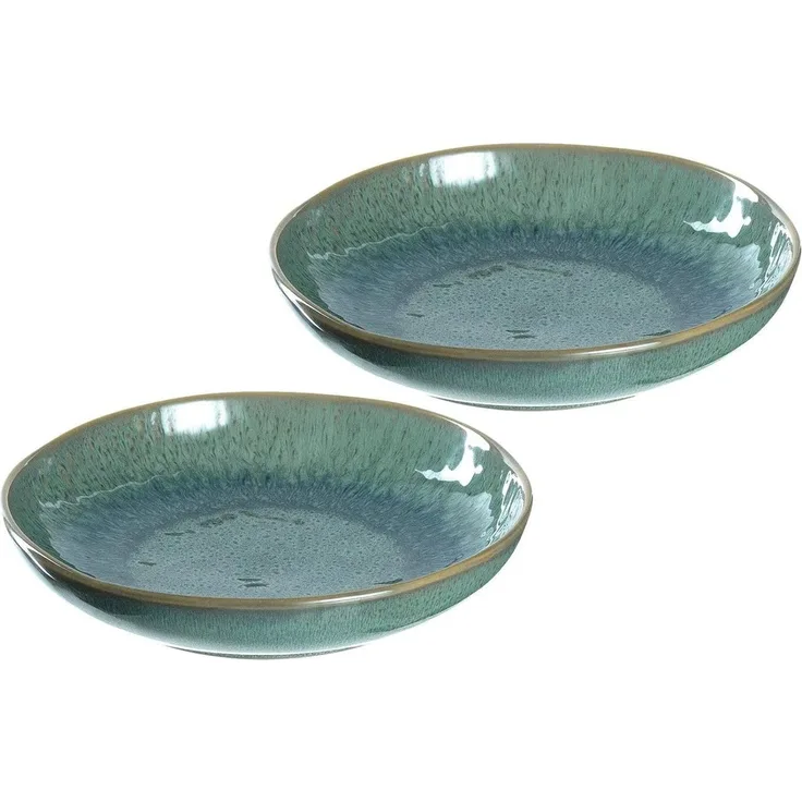 Leonardo MATERA Keramikteller 20,7 cm tief grün 2er Set