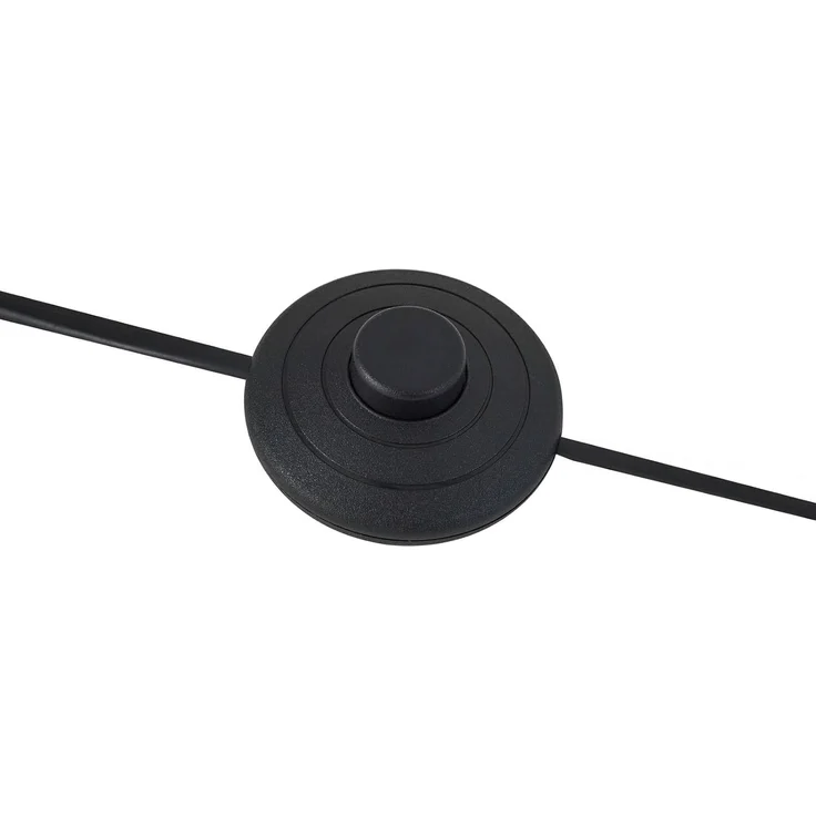 Lindby Stehlampe Nanika, Leuchtmittel nicht inklusive, Modern, Stahl, Textil, Kunststoff, Schwarz, gold, 3 flammig, E27 – Bild 8