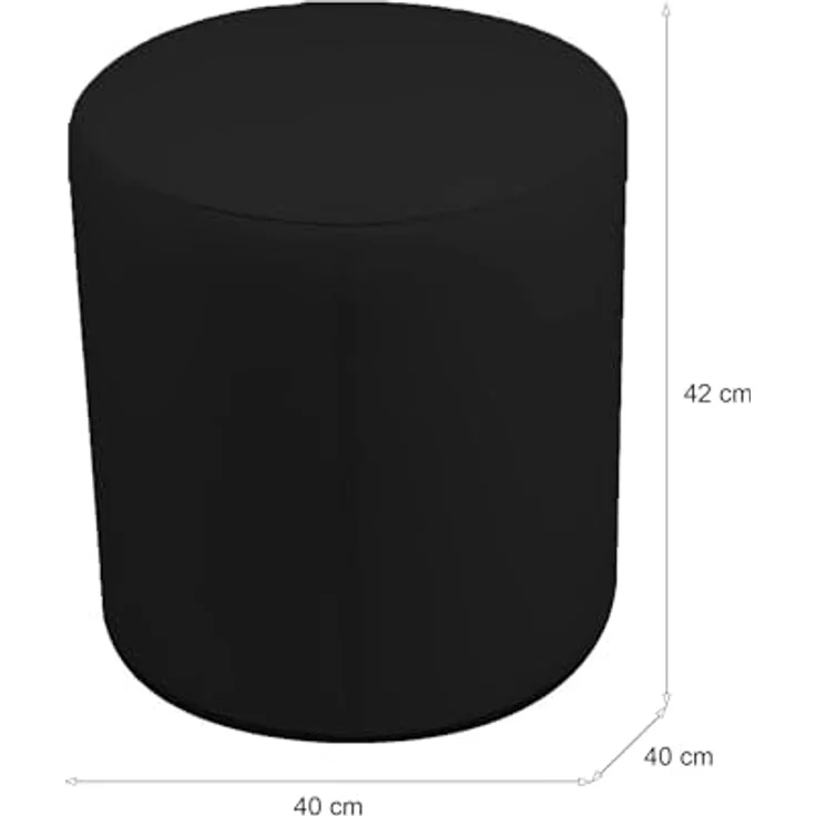Talamo Italia - Pouf Abate, Mehrzwecksessel, Sitzsack, Hockerhocker, Made in Italy, 40x40 h42 cm, Schwarz – Bild 3