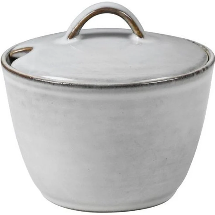 Broste Copenhagen Zuckerdose NORDIC SAND Zuckerdose 10,5 cm, Steingut mit reaktiver Glasur – Bild 2