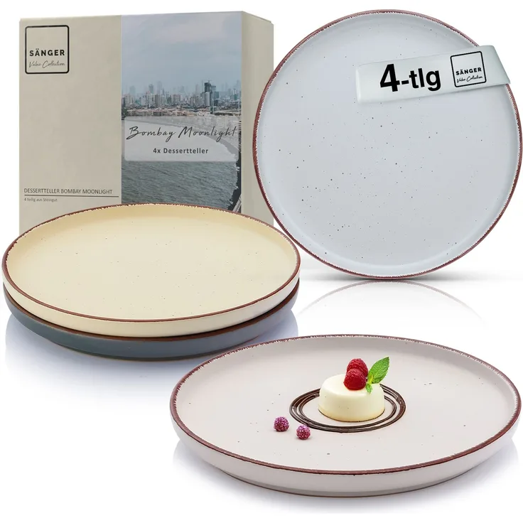 SÄNGER Steingut Dessertteller Bombay Moonlight 4 teilig