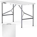 Wiltec Campingtisch klappbar 122 x 60 x 75 cm Klapptisch mit Tragegriff Partytisch Biertisch Gartentisch Buffettisch Bierzeltgarnitur Camping Tisch faltbar