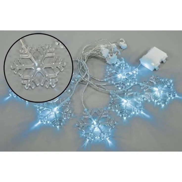 Nipach LED-Lichtervorhang XA11137 Lichtervorhang Schneeflocke kw Batterie