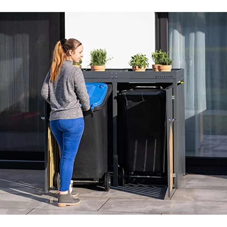 Westmann Stahl Mülltonnenbox für 2 Mülltonnen 240 – Bild 5