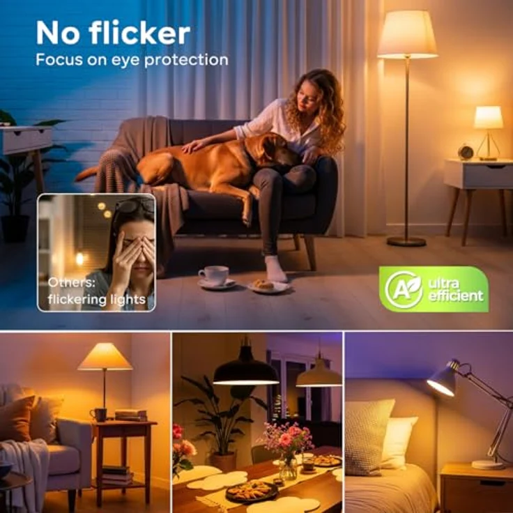LVWIT 3.8W E27 E27 LED Warmweiss Energieklasse A, Filament Lampe Glühfaden ST64, 2700K Warmweiß, ultrahell 806 Lumen, ersatz 60W, Rustikalampe ST64, Nicht Dimmbar (6er Pack) – Bild 8