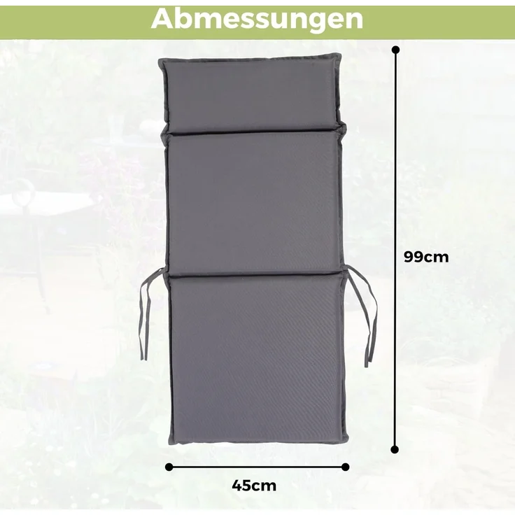 Albatros International Stuhlkissen Albatros Sitzauflage Gartenstuhlauflagen Sitzpolster, Sitzpolster Sitzkissen Outdoor Anthrazit Hochlehner Auflage UV – Bild 7