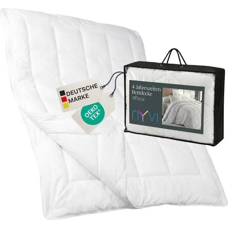 NYVI 4-Jahreszeitenbett 4-Jahreszeiten Bettdecke DreamScience 135x200 cm 4-jahreszeitendecke, Füllung: Polyesterfaser, Bezug: Polyester Mikrofaser, Sommerdecke + Übergangsdecke = warme Winterdecke Ganzjahresdecke – Bild 4