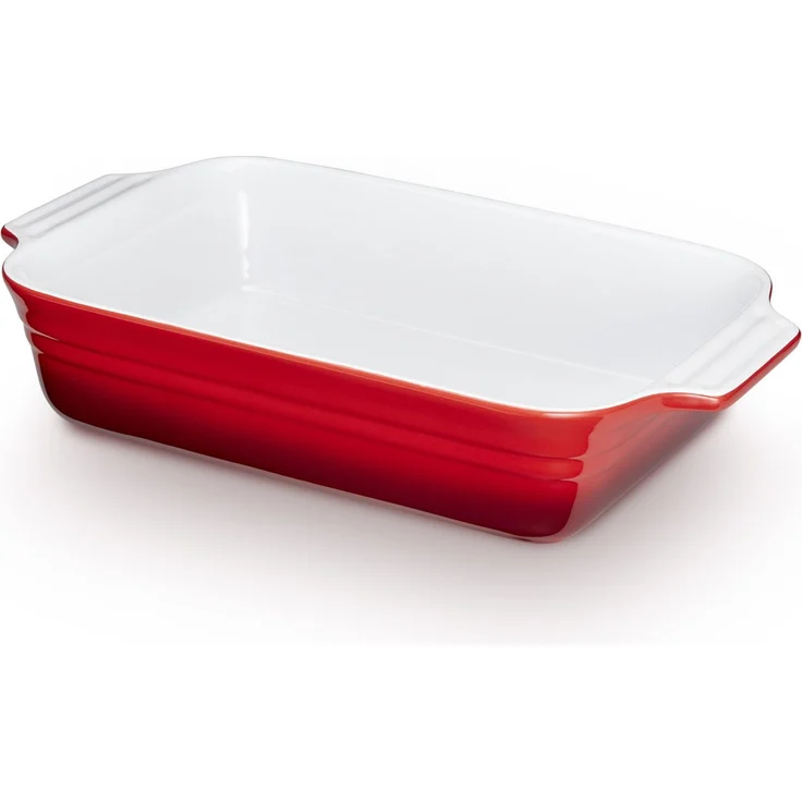 KHG Auflaufform groß 40 cm mit 3 Liter in Rot für 4-6 Personen, Ofenform Keramik Steingut rechteckig & kratzfest, Backform für Lasagne Tiramisu Aufläufe & mehr – Bild 5