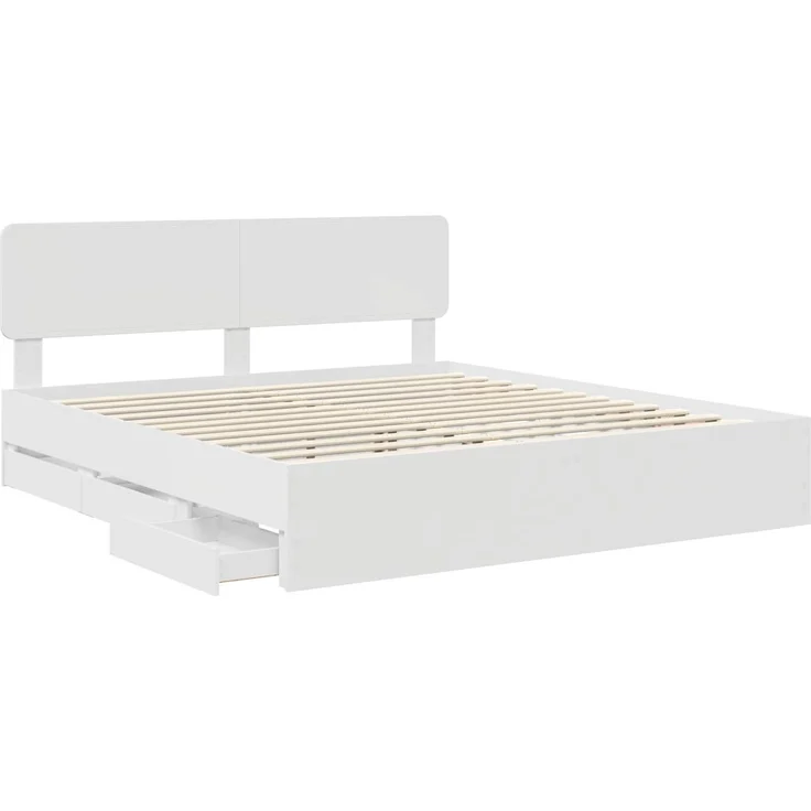 vidaXL Bettrahmen mit Schubladen Weiß 180 x 200 cm Holzwerkstoff 3412157 – Bild 5