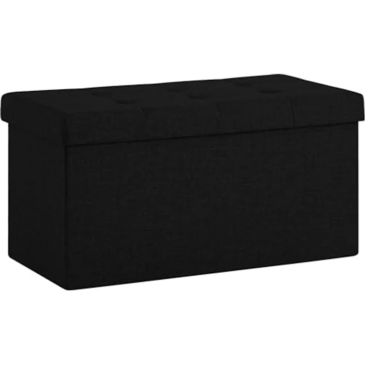 Zedelmaier Sitzbank mit Stauraum Sitzhocker faltbar belastbar bis 300 kg 76 x 38 x 38 cm (Dunkles Schwarz) – Bild 5