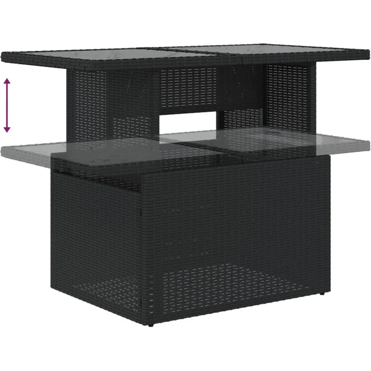 vidaXL 6-tlg. Garten-Sofagarnitur mit Kissen Schwarz Poly Rattan 3266586 – Bild 6