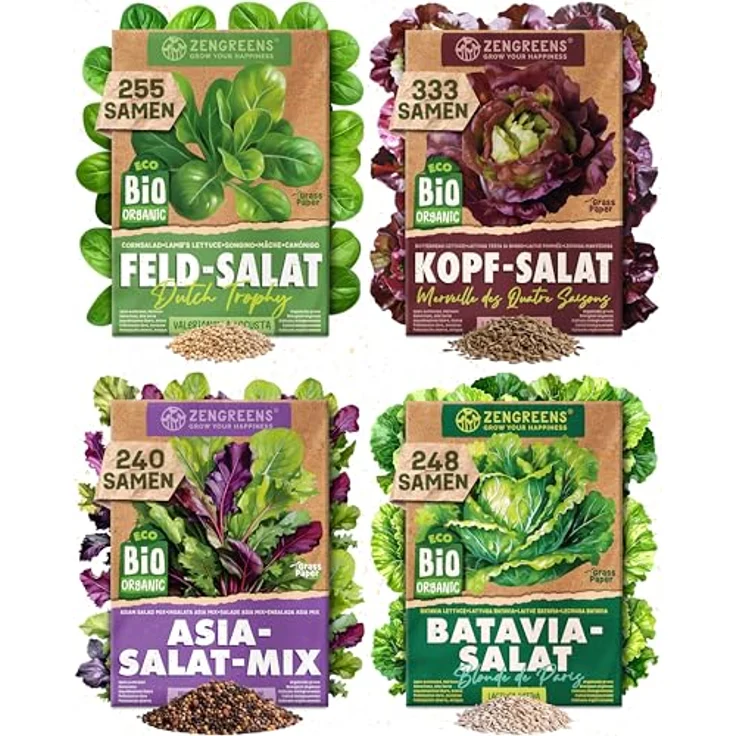 ZenGreens® - Bio Salatgemüsesamen im 20er Set - 20 Salat Gemüse Samen für den einfachen Anbau im Garten, Balkon oder Hochbeet - Pflanzensamen - Saatgut – Bild 13