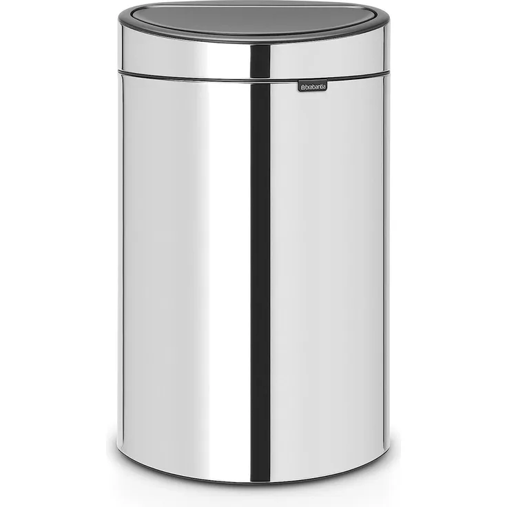 Brabantia 115004 Touch bin Recycle mit zwei herausnehmbaren Kunststoffeinsätzen, brilliant steel, 10 L + 23 L