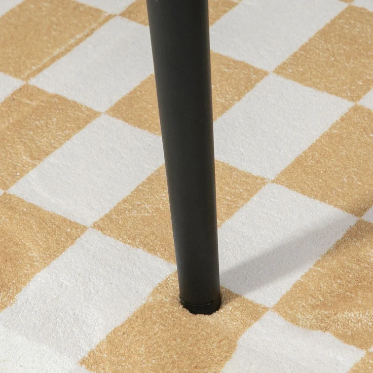 Fußhocker quadratischer Sitzhocker Schminkhocker Kaschmir-Optik mit Stahlbeinen für Wohnzimmer Schlafzimmer Beige 42x42x47cm--Beige--42x42x47cm--YOUDENOVA – Bild 8