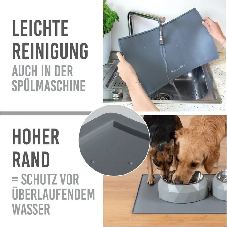KaraLuna Futternapf Napfunterlage aus Silikon I Futtermatte Hundenapf Unterlage Katzennapf, Silikon-Napfunterlage – Bild 3