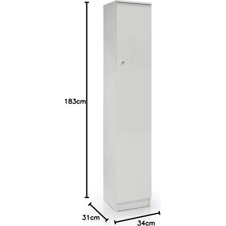 Dmora Kleiderschrank mit Einzeltür in heller Holzfarbe, 31 x 34 x 183 cm – Bild 3