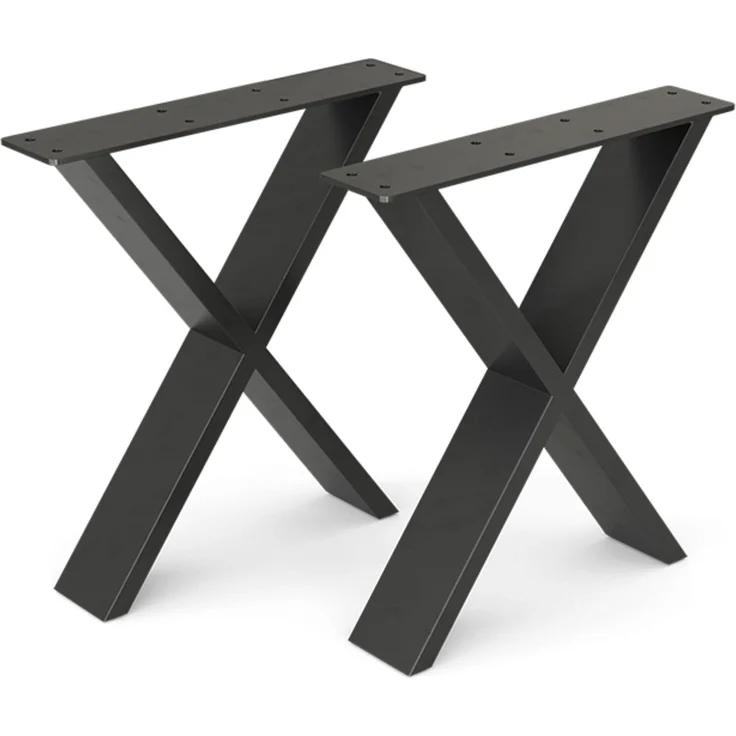 Tischbeine Schwarz 40 x 42 cm X-Form Vicco – Bild 1