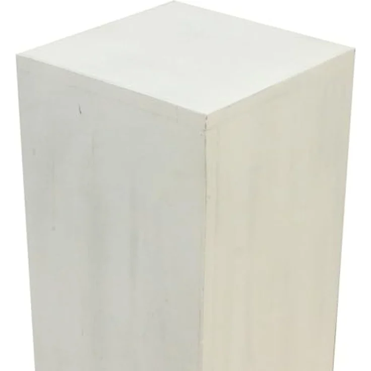 Oriental Galerie Blumenhocker Massive Holz Säule Viereckig Podest Lime-Weiß mittel 75cm (1 St) – Bild 3