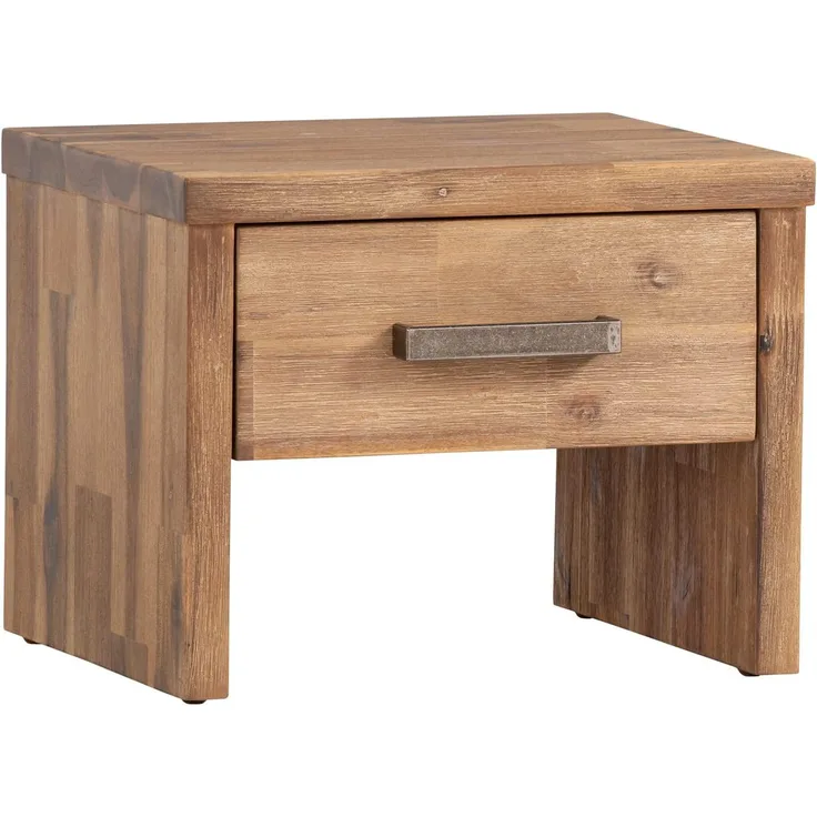Nachttisch massivum Albury Akazie natur 40x31x35 cm Nachtkommode Nachtschrank Beistelltisch Massivholz Schlafzimmer-Möbel