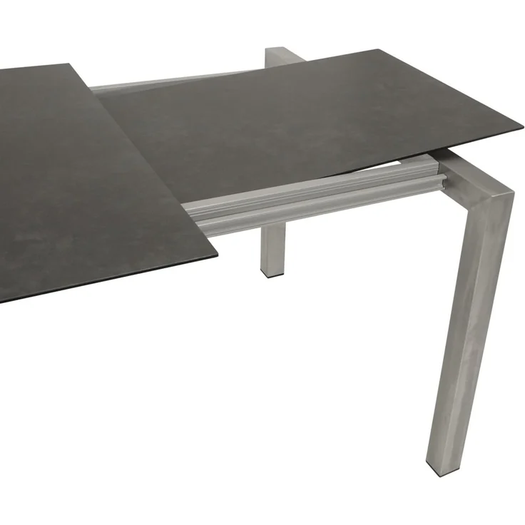 DEGAMO SYDNEY Garten-Ausziehtisch, Edelstahl + Glas, grau, 180/240x100cm – Bild 4