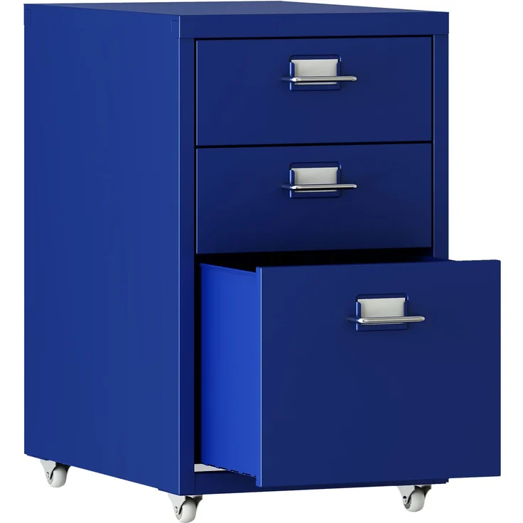 Rollcontainer Kökar mit 3 Schubladen 48x28x41 cm Blau [en. casa] – Bild 6