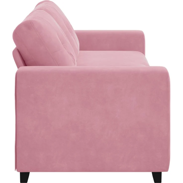 vidaXL | 3-Sitzer-Sofa | mit Kissen Rosa Samt 4105137 – Bild 3