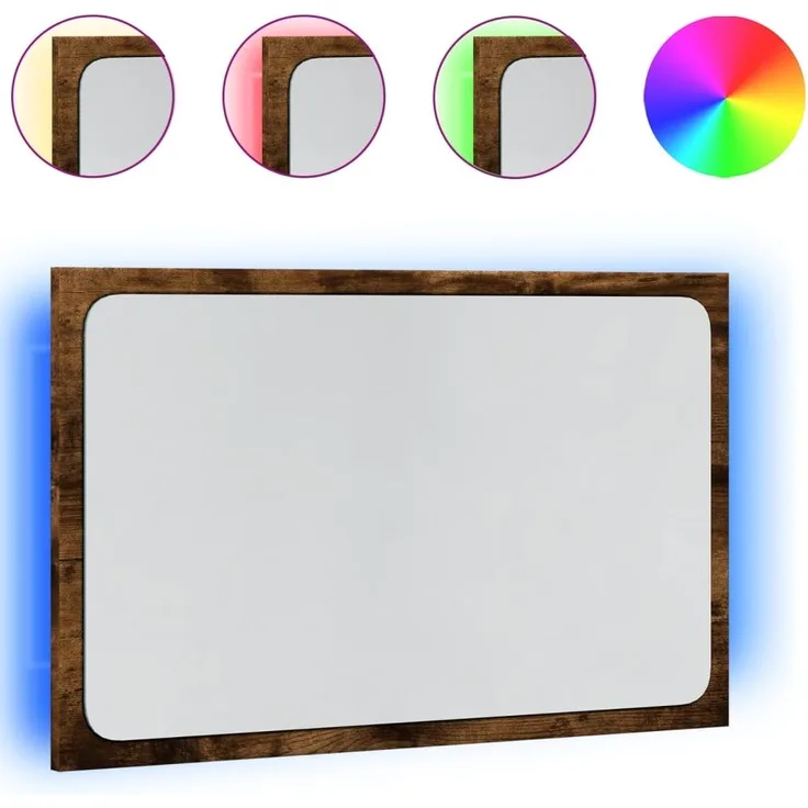 vidaXL LED-Badspiegel Sonoma-Eiche 60x8,5x38 cm Holzwerkstoff 834927
