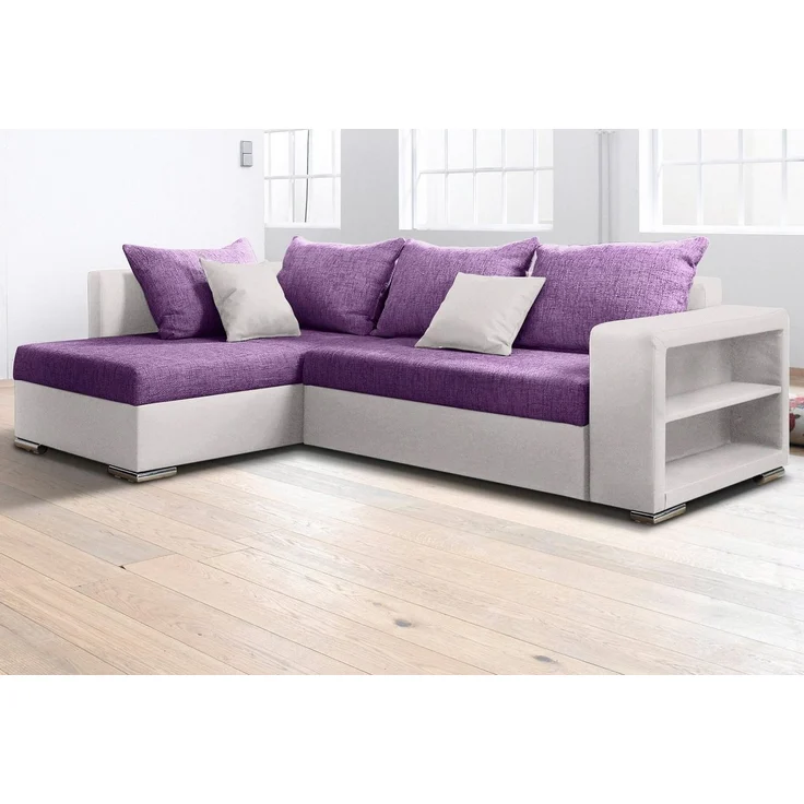 COLLECTION AB Ecksofa John L-Form, Regalarmlehne,Bettfunktion,Bettkasten,Ottomane beiseitig montierbar – Bild 2